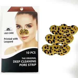 Tiras removedoras de cravo de poros, tiras de limpeza profunda (impressão de leopardo)