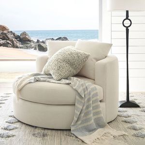 Fauteuil simple rotatif <span class=keywords><strong>de</strong></span> haute qualité, design nordique, <span class=keywords><strong>luxe</strong></span> léger, moderne, tissu technique, écologique, pour appartement, hôtel - Product Image 1