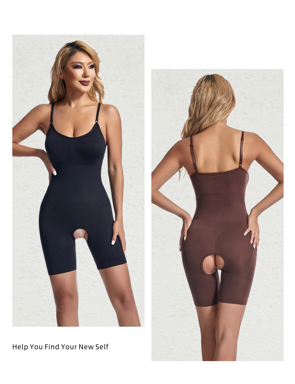Open-Crotch Tummy-Control Shapewear Bodysuit (Z2693): back view showing seat coverage and shaping construction
