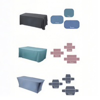 Nappes ajustées en polyester personnalisées Couvertures de table pour salons professionnels modernes Promotion imprimée pour expositions à domicile Conception gratuite