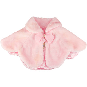 Girls <b>White</b> Plush Cape Coat Autumn Winter Kids <b>Fur</b> Shawl Vest Flower Collar <b>Dress</b> Wedding Costume - Product Image 5