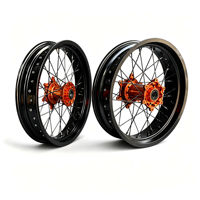 Roues de moto Supermoto de 17 pouces avec jantes en aluminium CNC 7075-T6 compatibles avec KTM EXC SXF 125 250 450 500 Kit de roues