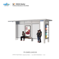 Abri de bus solaire haute efficacité en aluminium avec écran LED, station d'attente publique modulaire intelligente pour extérieur, pour voies urbaines