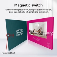 Usingwin Brochure vidéo LCD 7 "à reliure en lin avec taille A5 pour mariage et usage professionnel