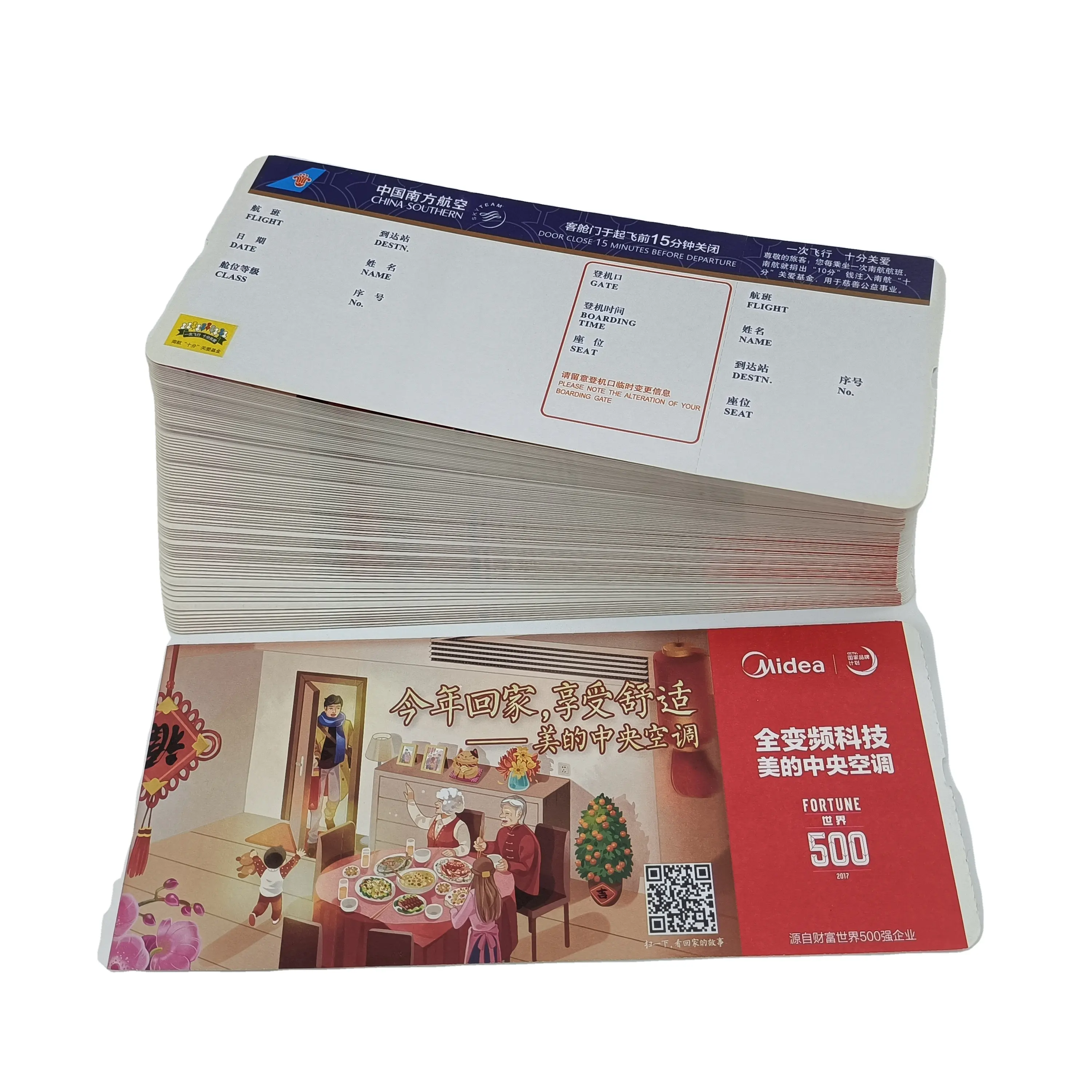 Factory Custom Thermal Printing Boarding Pass / Airline Ticket