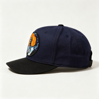 Casquette de baseball vintage bicolore en gros, ODM OEM, avec patch brodé rond personnalisé, réglable, unisexe, pour le voyage et le style urbain