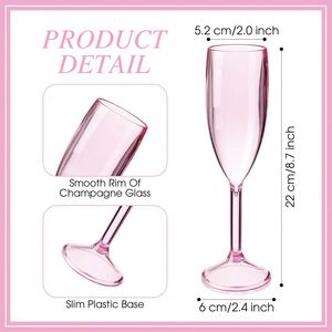Light Blue Plastic Wine Glasses Shatterproof <b>Champagne</b> Flutes Unbreakable Acrylic Stemware for Outdoor Poolside Party Bulk - Product Image 2