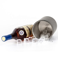 Seau à glace pour vin et boissons en acier inoxydable, refroidisseur à champagne, accessoires de vin parfaits, 750 ml, seau à glace pour une seule bouteille