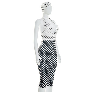<span class=keywords><strong>Tuta</strong></span> intera a pois midi aderente <span class=keywords><strong>con</strong></span> fascia per capelli, all'ingrosso, alla moda 2026 - Product Image 4