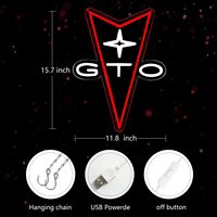 Enseigne néon LED avec logo GTO Neonawall, lumière murale personnalisable rouge et blanche à intensité variable pour garage, atelier automobile, man cave et cadeau pour les passionnés de voitures