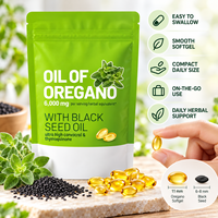 Gélules d'huile d'origan 6000mg équivalent à base de plantes avec huile de nigelle 200mg, 300 unités pour une nutrition quotidienne à base de plantes