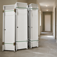 Porte intérieure pré-montée en bois à âme creuse, style Shaker, moderne, avec cadre, apprêtée blanche