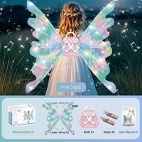 Ailes d'ange pour enfants, jouets d'extérieur pour filles, vente en gros pour marché nocturne, nouvelles ailes lumineuses de fée papillon électriques