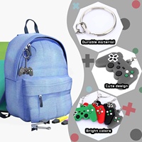 Porte-clés de manette de jeu en PVC, porte-clés 2D 3D en caoutchouc souple de dessin animé PS4