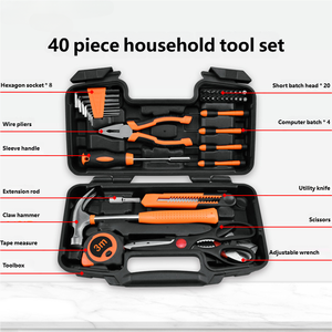 Kit d'outils à main en acier au carbone Powerlift TS005 de 40 pièces avec mallette rigide, disponible en version OEM - Outils de réparation générale pour la maison et l'électricité, y compris - Product Image 2