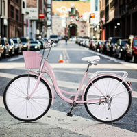 Vélo urbain léger pour femmes de 26 pouces avec fourche en acier à vitesse unique, certifié GCC CPC, vélo de ville