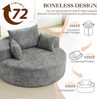 Fabrik-Großhandel 55 Zoll Übergroßer Cloud-Loungesessel Chenille-Schwamm Tiefe Sitzfläche Ohne Montage Modernes Schlafsofa für Schlafzimmer und Wohnzimmer
