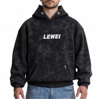 Meilleure Vente Sweat à Capuche Personnalisé Noir Délavé à l'Acide Coupe Oversize Épaisse Fabricant Faible MOQ Impression Logo Personnalisé pour Hommes Marque Streetwear