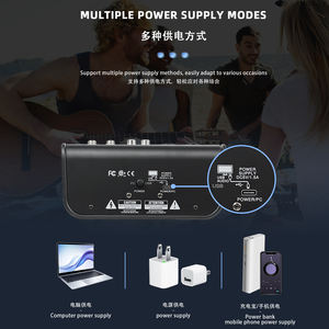 Mezclador <span class=keywords><strong>de</strong></span> Audio USB multifuncional, consola mezcladora profesional, <span class=keywords><strong>Mini</strong></span> mezclador <span class=keywords><strong>de</strong></span> Audio para exteriores, 2 unidades - Product Image 4