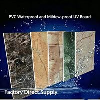 Panneau mural en PVC effet marbre brillant UV 1220*2440mm, plaque plastique aspect marbre pour décoration intérieure et douche