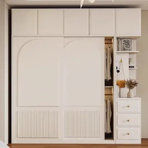 DUTRIEUX Armario de Almacenamiento de Lujo para Mujer, Estilo Nórdico, con Puertas Correderas, Organizador de Armario, Blanco, Grande - Product Image 4