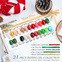 Missgel Noël – Kit de vernis gel magnétique œil de chat 12 couleurs, sans TPO ni HEMA, avec logo personnalisé, marque privée, gel UV pour salon de manucure