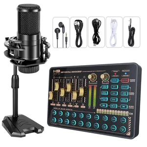 Nexest Haoyu Audio Sound Card V-H9 With Multiple Sound Effects Noise Reduction Audio Mixer for live broadcast