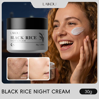 Crème de nuit au riz noir LAIKOU 30g, hydratation longue durée, éclat nocturne, ferment de niacinamide, acide hyaluronique