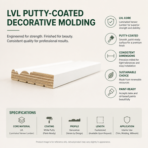 Plinthe en MDF au design <span class=keywords><strong>moderne</strong></span>, moulure en bois apprêtée pour application en villa - Product Image 4