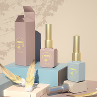 Flacon de vernis à ongles carré givré de 10 ml avec logo personnalisé, emballage cosmétique en verre pour laque gel