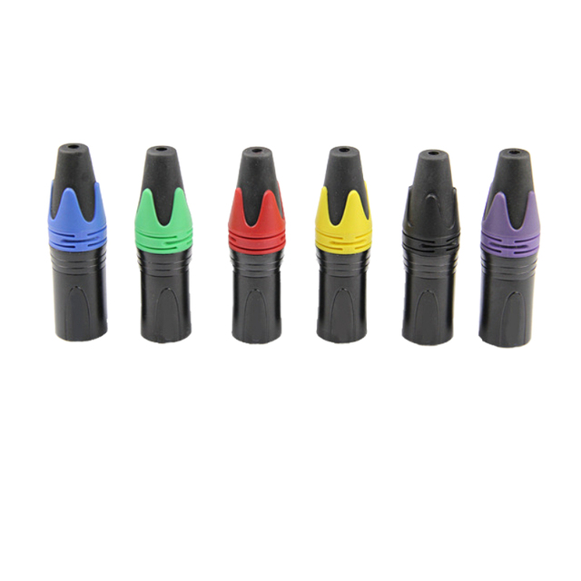 Black Metal 3Pin XLR Male Female Plug Color Coded Cannon Connector for Pro Audio Mixer Mic Stage Sound System Compatible Neutrik