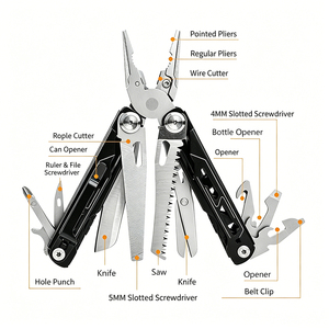 Pince multifonction 30-en-1 la plus vendue pour la survie et le camping en plein air – Cadeau idéal pour <span class=keywords><strong>homme</strong></span> – Kit d'outils multifonctionnels de sécurité - Product Image 3