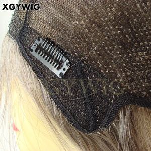 100% เวอร์จินบราซิลมนุษย์<span class=keywords><strong>ผม</strong></span>แสงระบายอากาศเต็มมือผูก Glueless ทางการแพทย์1B กับ80% เงินสีเทาวิก<span class=keywords><strong>ผม</strong></span>สำหรับหญิงชรา - Product Image 5