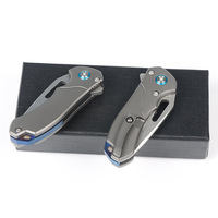 Mini couteau de poche pliant en alliage de titane en acier D2 avec lame en acier inoxydable pour le camping en plein air et l'auto-défense en stock
