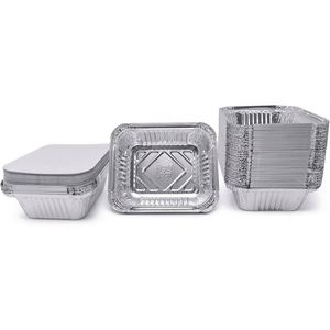 Rectangle Square Disposable Aluminum Foil Baking Pan Takeout Food Container Food Grade Plastic Lid Custom Size <b>Kitchen</b> Use - Product Image 1