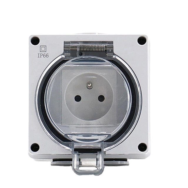 IG66-FR 250V 16A Weatherproof Power Socket Switch IP66 Level NFC Network Wall Socket for Garden Industrial Use CEROHSEESS GCC