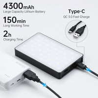 GVM Mini Panneau lumineux portable rechargeable RGB bicolore pour appareil photo, équipement d'éclairage vidéo LED pour la photographie professionnelle