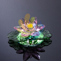 Ornement en quartz clair en forme de lotus, décoration d'intérieur de style chinois, emballé individuellement, cadeau pour voitures ou amis, mariage et anniversaire