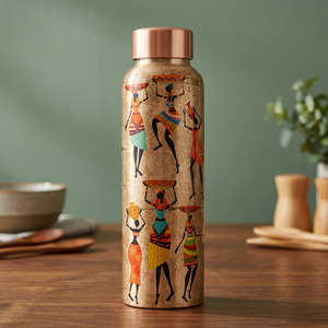 Botella de Agua de Cobre de Diseño Personalizado con Revestimiento Anticorrosión, Infusor de Té, Apta para Agua Hirviendo, Agarre Ergonómico, Ecológica - Product Image 1