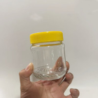 Bocal en verre rond vide de 250 ml (8 oz) de qualité alimentaire avec couvercle en plastique pour beurre de cacahuète, mayonnaise, confiture de sésame