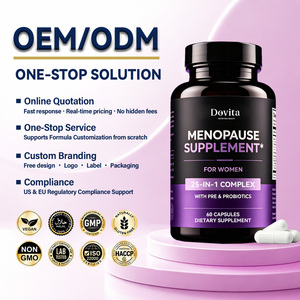 Custom Logo OEM <b>Menopause</b> Supplement Capsules For Women Maximum Strength <b>Menopause</b> Symptom Relief Hormone Balance 60 Caps - Product Image 1