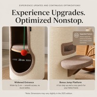 Arbre à chat cylindrique à 2 niveaux de style nordique, entièrement recouvert de sisal, avec base antidérapante et plateforme supérieure pour l'intérieur