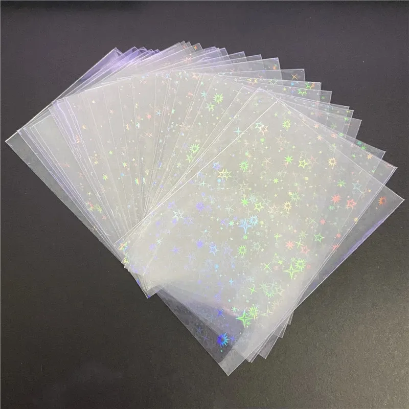 Wholesale Little Star Laser Flashing Card Sleeves Trading Cards Shield Magic Sports Game Idol Laser Clear Card Sleeves