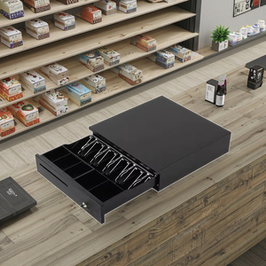 Cassetto Portadenaro POS Automatico con Cinque Scomparti in ABS, 12V, Dimensioni 370x335x80mm per Uso Ufficio - Product Image 1