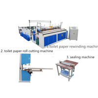 Machine à découper et à rembobiner les rouleaux de papier toilette semi-automatique/entièrement automatique Shengfeng, avec PLC ABB, transforme les rouleaux jumbo en petits rouleaux