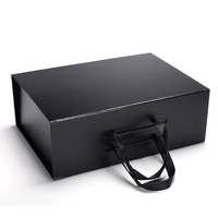 Boîte-cadeau magnétique pliable en carton avec ruban, 50 pièces, grande boîte de luxe noir, emballage en papier blanc, prix d'usine, demande en mariage
