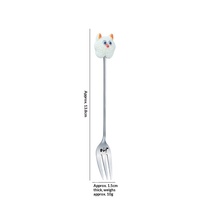 Kreatives Edelstahl-Set aus Obstgabeln und Dessertlöffeln - Niedliches Cartoon-Design mit Hanfrad-Lichtpolitur für Kuchen und Mixgetränke
