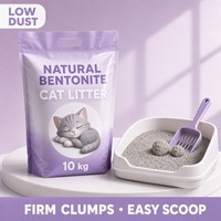 Litière pour chat en bentonite concassée, parfum lavande, granulés désodorisants, faible poussière, absorption rapide, jetable