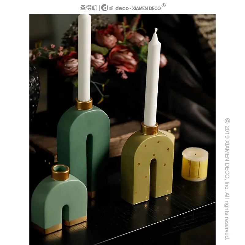 New product ideas 2022 ceramic candlestick holder stick candle minimalist home decor