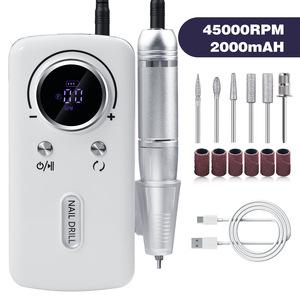 Perceuse à ongles électrique portable rechargeable 45000 tr/min pour le retrait de gel, le ponçage et la réparation des ongles - Product Image 1